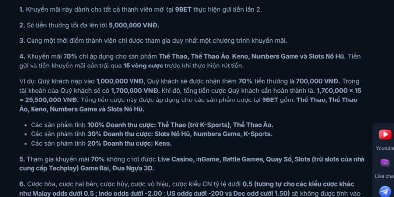 Sức hút của các sự kiện khuyến mãi 9Bet